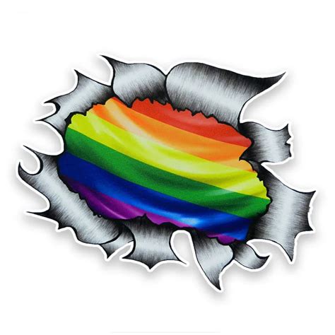 Waterproof Beautiful Gay Pride Lgbt Rainbow Flag Motif External Car