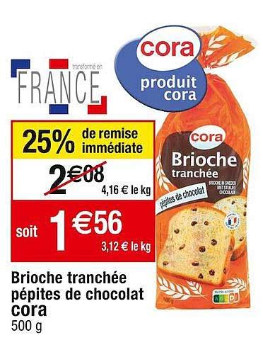 Promo Brioche Tranchée Pépites De Chocolat Cora chez Cora iCatalogue fr