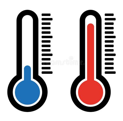 Term Metro En Temperatura Caliente Y Fr A Ilustraci N Del Vector