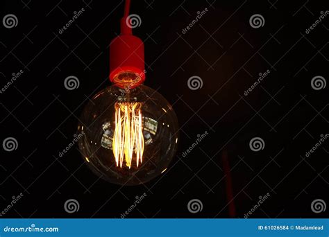 Light Bulb Lamp In The Dark Stock Photo Image Of Night Bulb 61026584