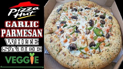 Garlic Parmesan White Sauce Veggie Pizza Hut Review Youtube