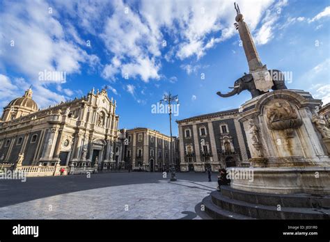 Th Century Elephant Fountain Also Called U Liotru On Cathedral