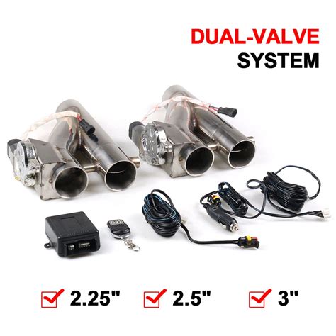 225 25 3 Double Electric Exhaust Cutout Kit Y Pipe Exhaust Control