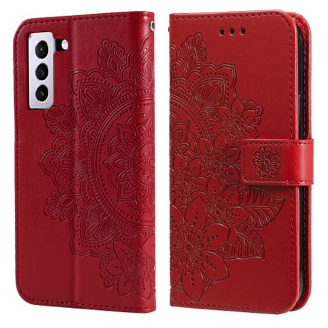 Köp Samsung Galaxy S21 FE Fodral Mandala Läder Röd Teknikhallen se