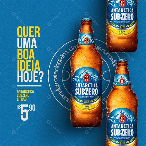 Cerveja Antarctica Litrão Social Media PSD Editável download Designi