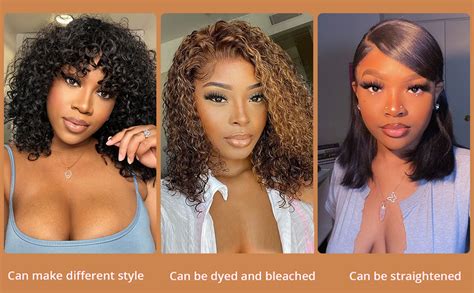 Bob Human Hair Wig 13 X 4 Bob Curly Lace Front Wigs Human Hair For