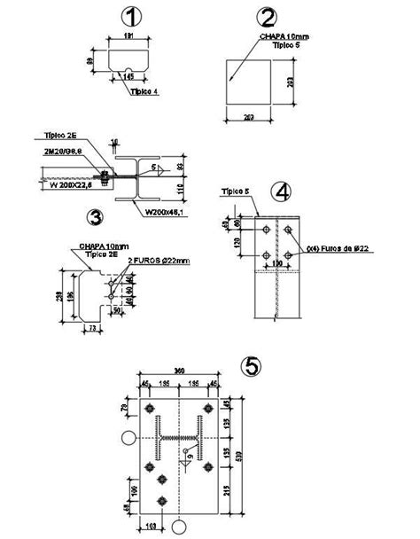 Autocad 2d Design Of Steel Plate With Bolt Details Cad File Dwg File Cadbull