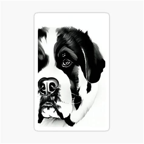 Black And White St Bernard Sticker For Sale By Decorative Arts