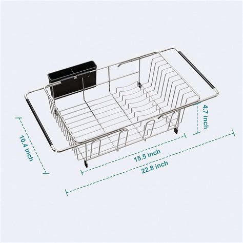 Dish Drying Rack In Sink Expandable Stainless Steel Dish Drainers For Kitchen Counter Dish