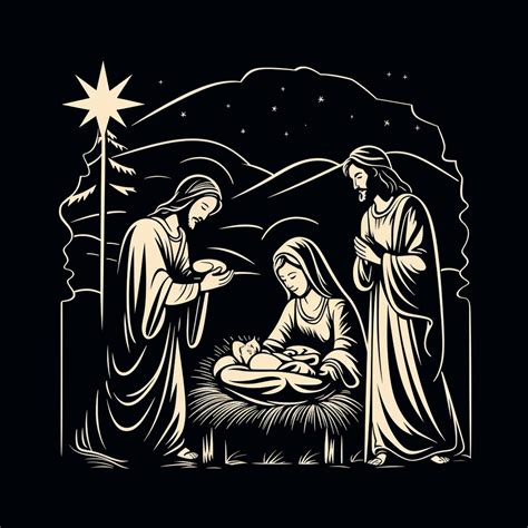 Black And White Nativity Scene Free Stock Photo Public Domain Pictures