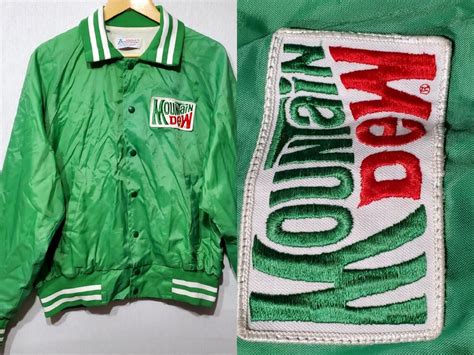 Vtg S Green Satin Mountain Dew Advertising Jacket Xl S Admiral