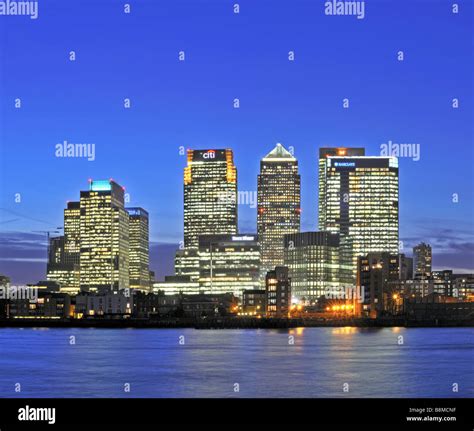 Canary Wharf Estate From The East London United Kingdom Stock Photo