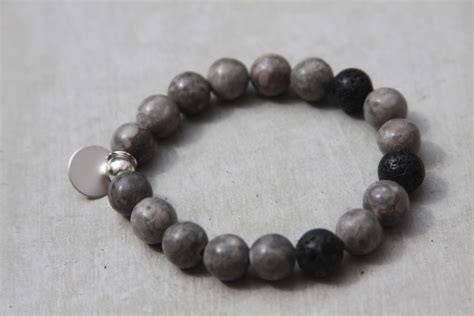 Grey Mai Jasper Gemstone Bracelet Reija Eden Jewelry