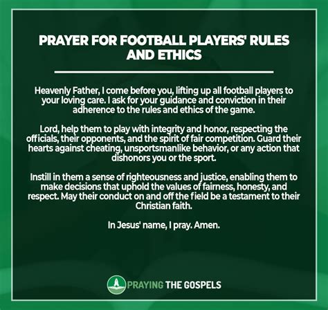 Prayers For Football Players With Bible Verses Praying The Gospels