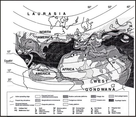 Paleogeographic Map Of Late Cenomanian Environments From Masse Et Al