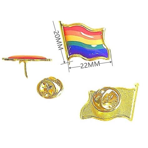 Gay Pride Rainbow Flag Collar Pin Brooch C J Hammer Hard Accessories