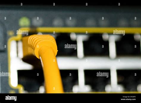 Ethernet Network Switch With Ethernet Cables Stock Photo Alamy