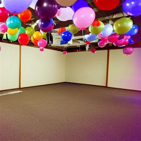 Photo Of The Backrooms Liminal Space With Balloons Stable Diffusion