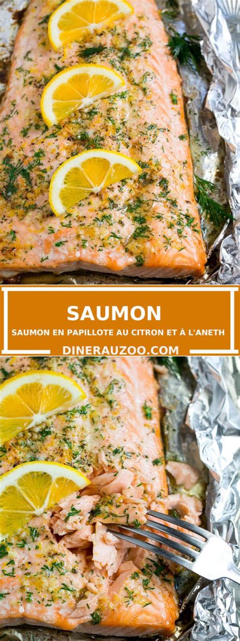 Saumon en papillote au citron et à l aneth