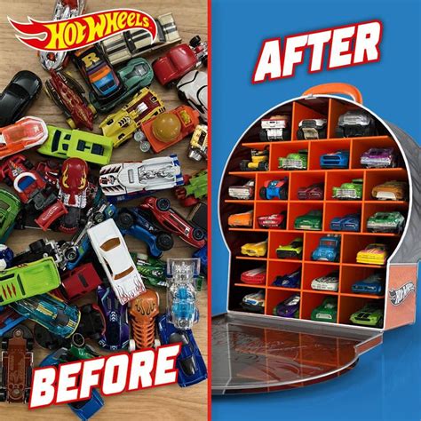 Hot Wheels Wheel Shaped Storage Car Case Carrying Handle Up To 29 Vehicles Multicolour BuysBest
