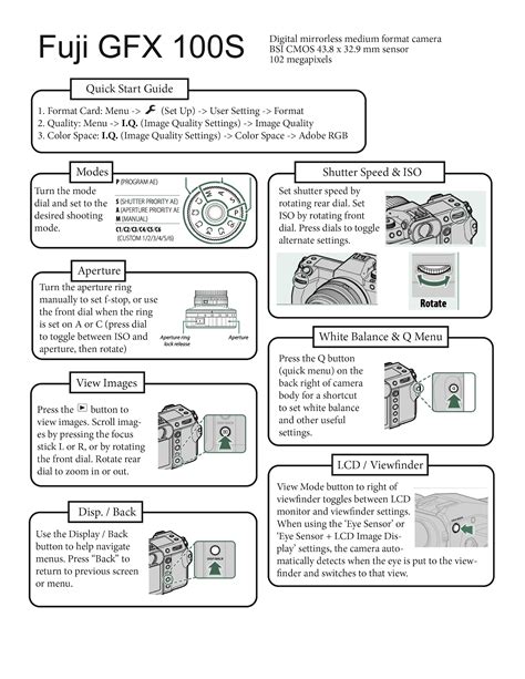 Fuji GFX 100S Quick Start Guide OPL Tech Blog