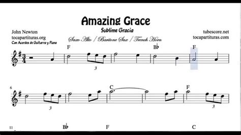 Amazing Grace Sheet Music For Alto Sax Baritone Sax And Horn Sublime Gracia Alto Saxophone