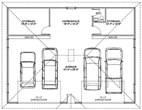 Average 2 Car Garage Size Square Footage