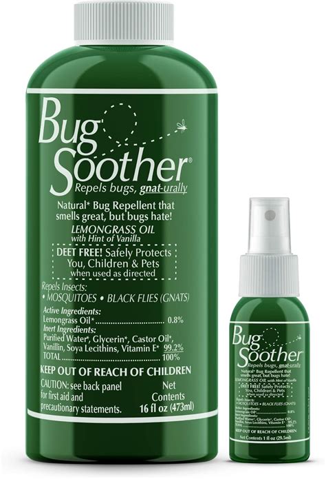 Bug Soother Refill Natural Insect Gnat And Mosquito Repellent And Deterrent 16 Oz