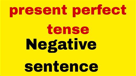 Present Perfect Negative Sentence Youtube