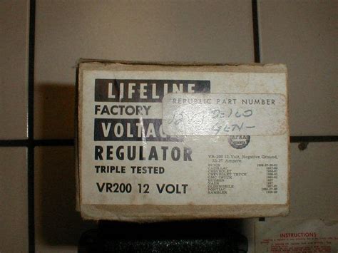 Sell NOS DELCO REMY 12 VOLT REGULATOR VR200 VINTAGE NEG GROUND In Park