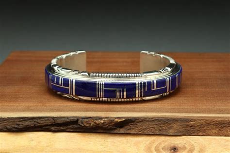 Navajo Lapis Inlay Large Bracelet Lema S Kokopelli Gallery Large