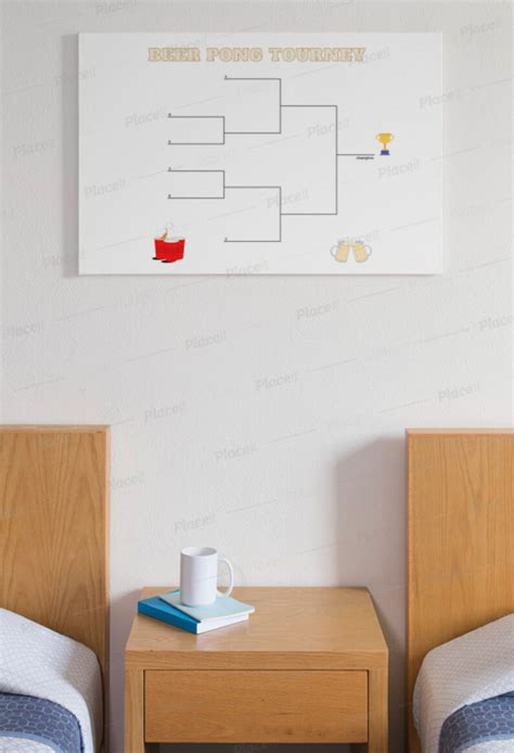 6 Team Beer Pong Tournament Bracket Instant Download Printable