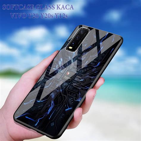 Jual Softcase Glass Kaca ViVO Y20 Y20s Y12s Case Hp Pelindung