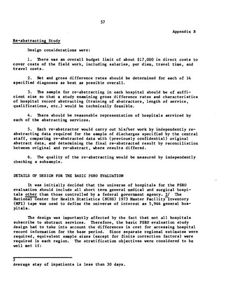 Appendix B Sample Design For Re Abstracting Study Reliability Of