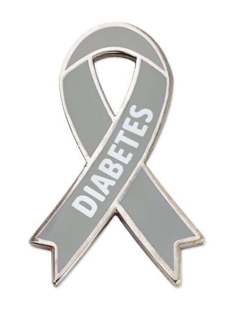 Pinmarts Diabetes Grey Awareness Ribbon Enamel Lapel Pin 5 Pack