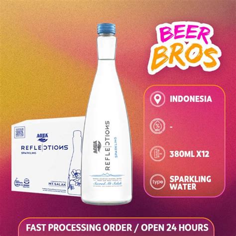 Jual Aqua Reflections Sparkling Mineral Water 380ml Dus Isi 12 Botol