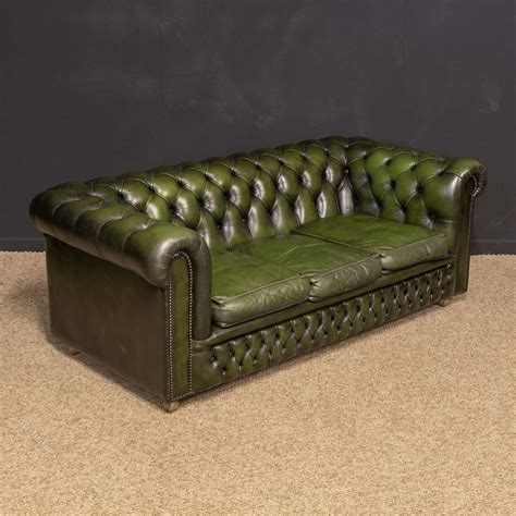 Lime Green Leather Chesterfield Sofa | Baci Living Room