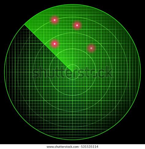 Green Radar Red Targets Process Navigation Stock Vector Royalty Free