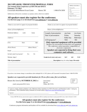 Fillable Online Sdctm Speakerform Form Mar A Flat Sdctm Fax