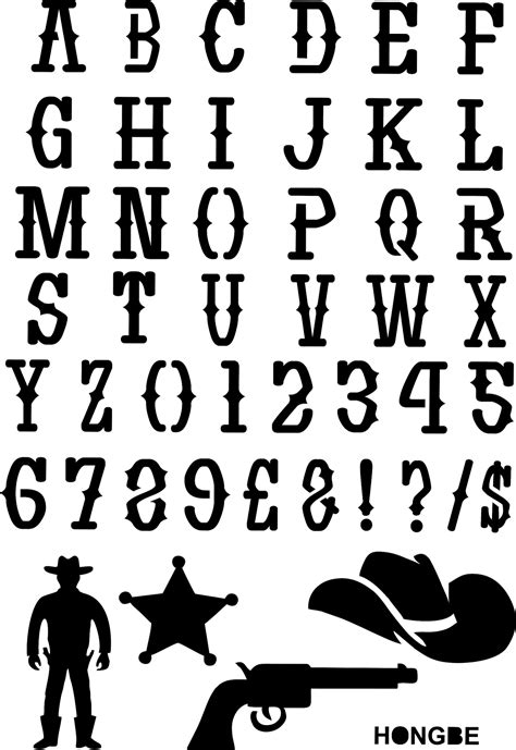 Cowboy Western Wall A4 Stencil Template Horse Hat Boot Etsy