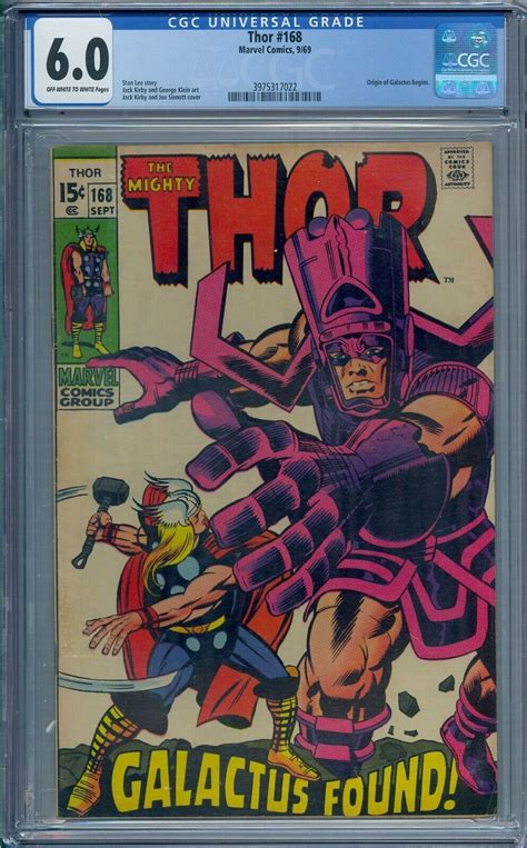 Thor 168 CGC 6 0 Origin Galactus Jack Kirby Comic Books Silver Age