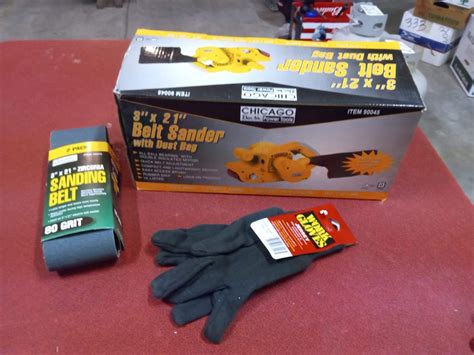 3 X 21 Belt Sander Wdust Bag Sanding Belt And Gloves