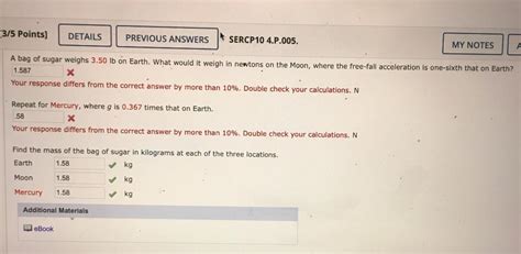 Solved Points Details Previous Answers Sercp P Chegg