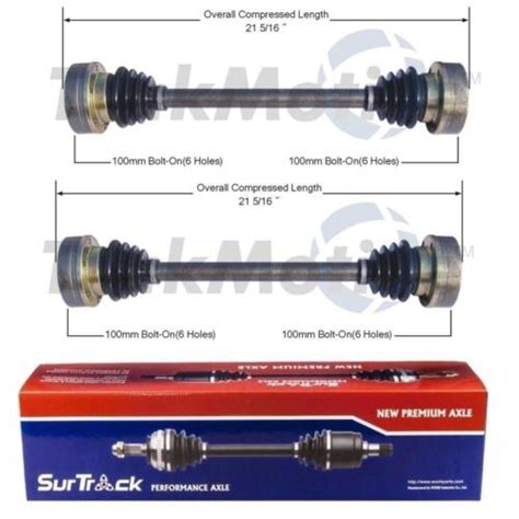 SurTrack Pair Set Of 2 Rear CV Axle Shafts For Porsche 924 944 VW