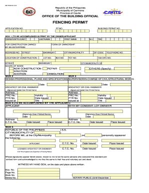 Fencing Permit Sample Fill Online Printable Fillable Blank Pdffiller