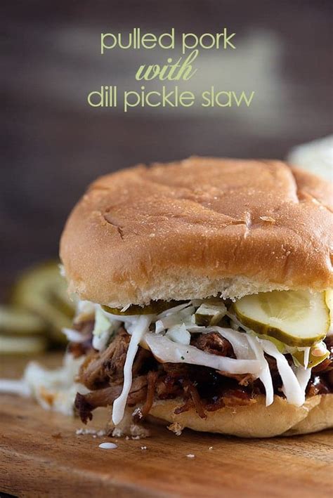 Barbecue Pulled Pork Sandwiches With Pickle Slaw — Buns In My Oven