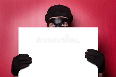 Thief Hiding Behind Wall Looking At Girls Stock Photo Image Of Black