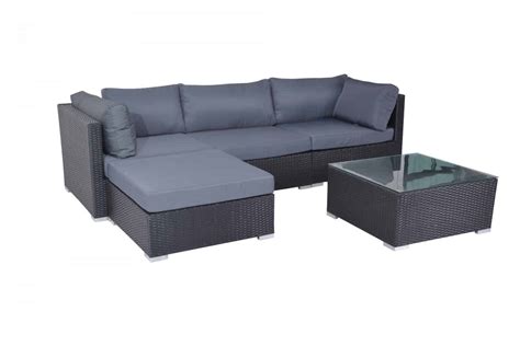 5pc Light Grey Wicker Set - FRESCO BASIC - Velago Patio Furniture