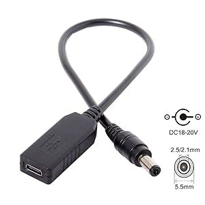 Amazon Cablecc USB 3 1 Type C USB C To DC 20V 5 5 2 5mm 2 1mm