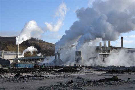 W Iceland Geotermiczna Elektrownia Obraz Stock Obraz złożonej z